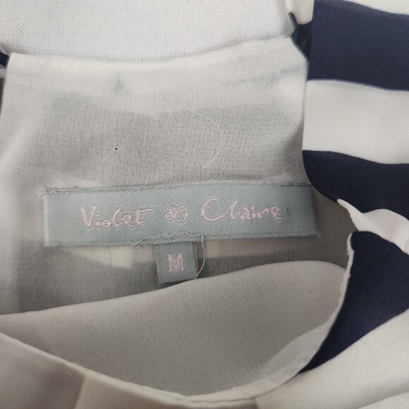 Violet & Claire Striped Halter Top Black & White Polyester Women Size M - Picture 4 of 8